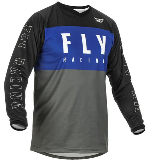 Fly Racing F-16 2022 джерси подростковая, сине-серо-черный