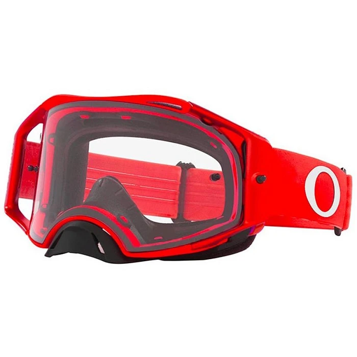 Oakley Airbrake Moto мотоочки красно-черный, прозрачная линза (OO7046-A9)