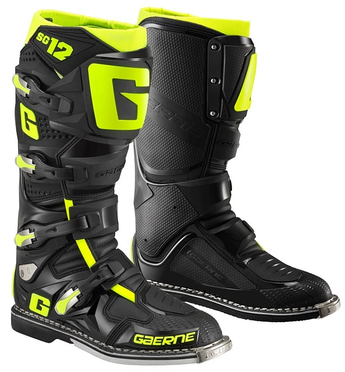 Gaerne SG12 Black/Yellow Fluo мотоботы кроссовые