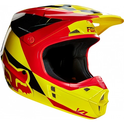 Fox Racing V1 Mako шлем кроссовый, желто-красный