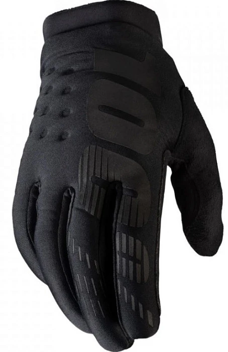 100% Brisker Black/Black мотоперчатки, черный