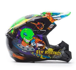 Fly Racing Kinetic Invazion Youth шлем кроссовый подростковый, зелено-черный