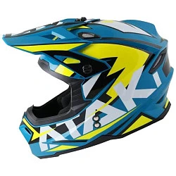 Ataki JK801 Rampage шлем кроссовый, сине-желтый глянцевый