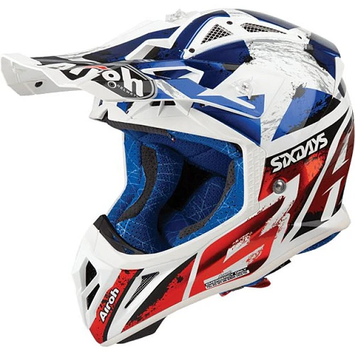 Airoh Aviator 2.3 шлем внедорожный, бело-сине-красный