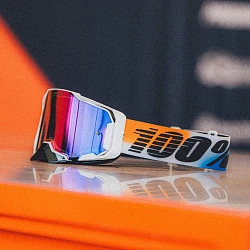 100% Armega Hiper United / Mirror Red/Blue Lens мотоочки, красно-синяя зеркальная линза