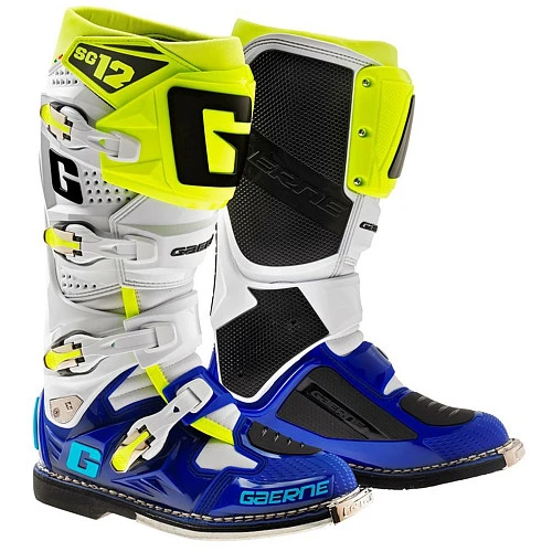 Gaerne SG12 мотоботы кроссовые, бело-желто-синий