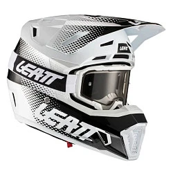 Leatt Kit Moto 7.5 V21 White шлем кроссовый + Velocity 4.5 мотоочки
