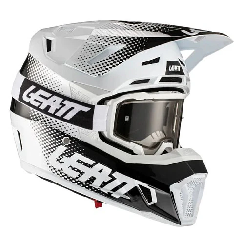 Leatt Kit Moto 7.5 V21 White шлем кроссовый + Velocity 4.5 мотоочки