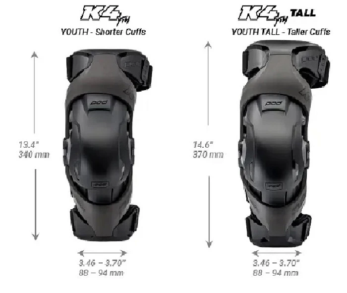 POD K4 2.0 YTH наколенники подростковые, серо-черный