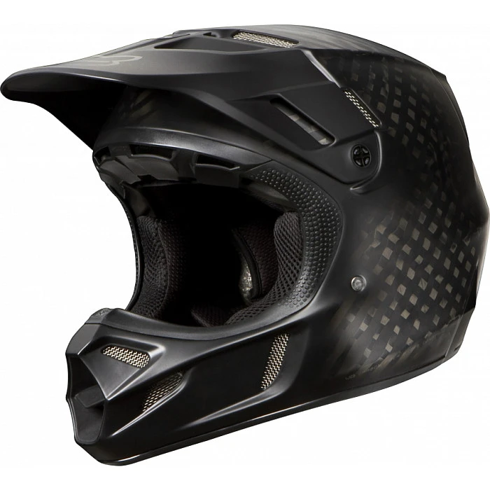 Fox Racing V4 Matte Carbon ECE шлем, черный матовый