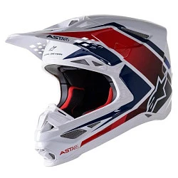 Alpinestars Supertech M10 Carbon Meta2 White/Red/Blue Glossy шлем кроссовый