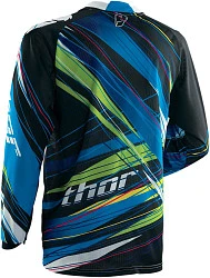 Thor Phase Vented джерси, черно-бело-сине-зеленый