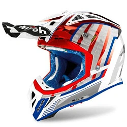 Airoh Aviator 2.3 Glow Chrome шлем внедорожный, красно-белый