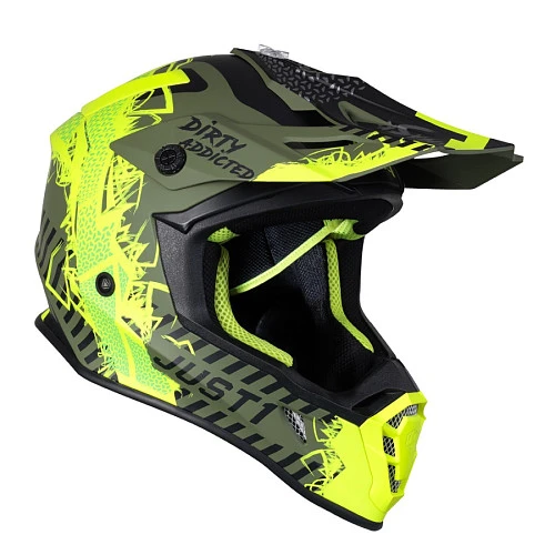 Just1 J38 Mask шлем кроссовый, желто-черный-хаки
