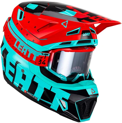 Leatt Kit Moto 7.5 V23 Fuel шлем кроссовый + Velocity 4.5 мотоочки