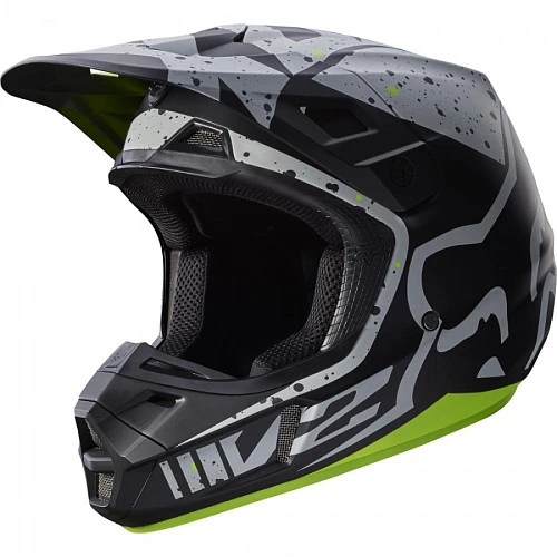 Fox Racing V2 Nirv шлем кроссовый, серо-желтый