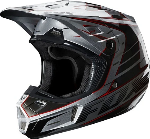 Шлем Fox Racing V2 Race, черно-серебристый