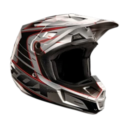 Fox Racing V2 шлем кросс, серебристо-черный