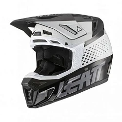 Leatt Kit Moto 8.5 V22 Black/White шлем кроссовый + Velocity 5.5 мотоочки