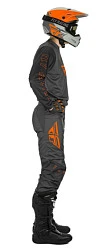 Fly Racing F-16 2021 комплект подростковый, серо-оранжевый