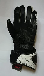 First M02 Star Gloves мотоперчатки кожаные с защитой, город, город, сине-бело-черный