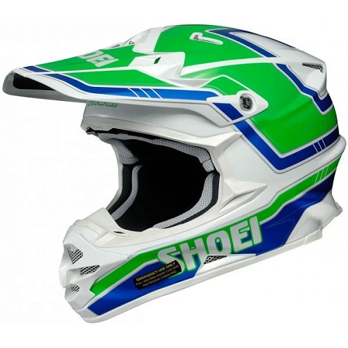 Shoei VFX-W Damon TC-4 шлем кроссовый, зелено-сине-белый