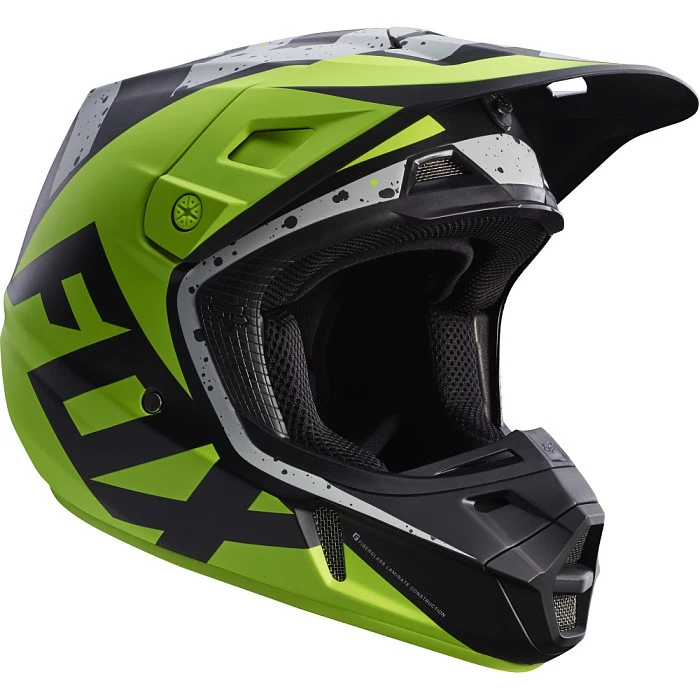 Fox Racing V2 Nirv шлем кроссовый, серо-желтый