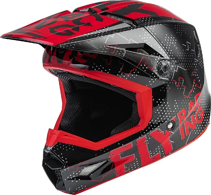 Fly Racing Kinetic S.E. Scan шлем кроссовый детский, черно-красный