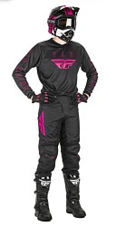 Fly Racing F-16 2021 мотоштаны, черно-розовый