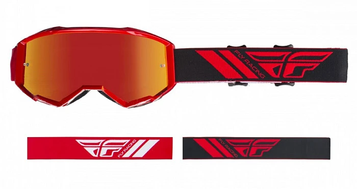 Fly Racing Zone 2019 мотоочки, красный, красная зеркальная линза