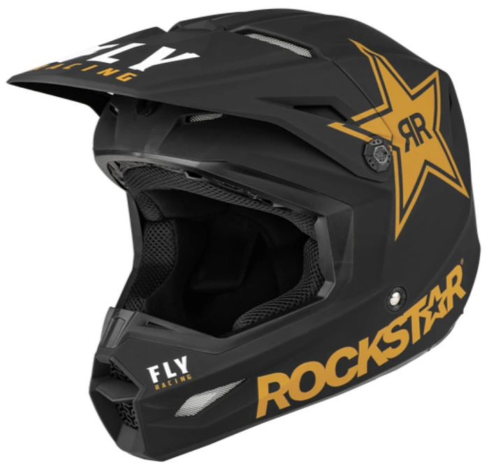 Fly Racing Kinetic Rockstar Black/Gold шлем кроссовый