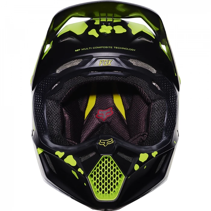 Fox Racing V3 Grav шлем кроссовый, черно-желтый