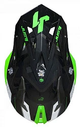 Just1 J18 Hexa Fluo Green Black White шлем кроссовый