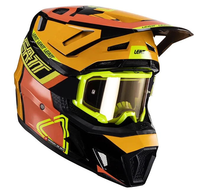 Leatt Kit Moto 7.5 V24 Citrus шлем кроссовый + Velocity 4.5 мотоочки