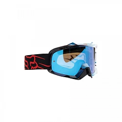 Fox Airspc Traker Blue Blue Spark мотоочки, красно-черно-белый, зеркальная голубая линза