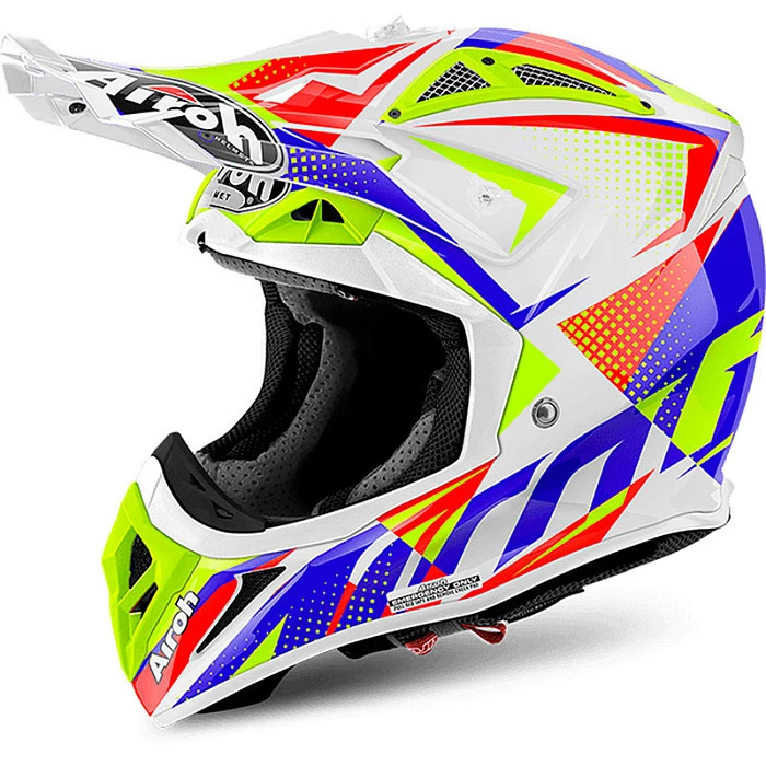Airoh Aviator 2.2 шлем внедорожный, бело-желто-синий