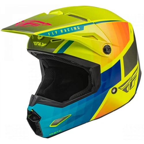 Fly Racing Kinetic Drift шлем кроссовый, желто-серый