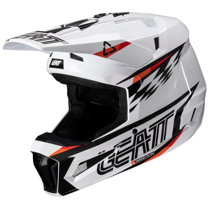 Leatt Kit Moto 3.5 V25 White шлем кроссовый + Vizion 3.5 мотоочки, белый