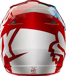 Fox Racing V1 Race 2018 шлем кроссовый, красно-черно-белый