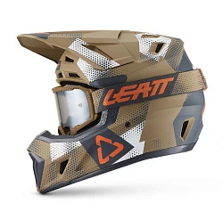 Leatt Kit Moto 7.5 V27 Camo Khaki Brown шлем кроссовый + Velocity 4.5 мотоочки