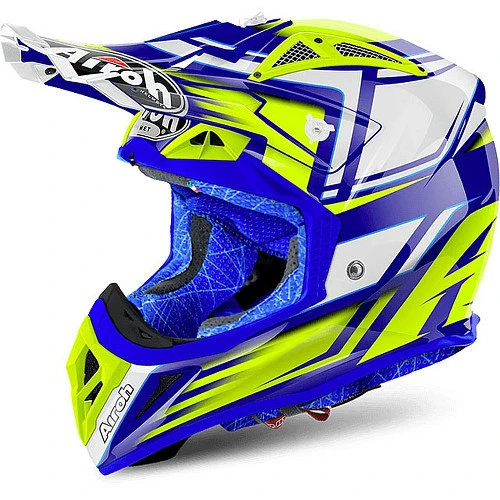 Airoh Aviator 2.2 Restyle Yellow шлем внедорожный, желто-бело-синий