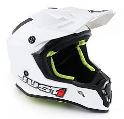 Just1 J38 Solid шлем кроссовый, белый глянцевый