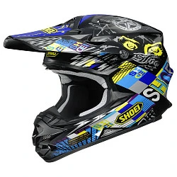 Shoei VFX-W Krack TC-11 шлем кроссовый, желто-сине-черный