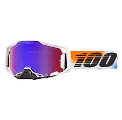 100% Armega Hiper United / Mirror Red/Blue Lens мотоочки, красно-синяя зеркальная линза