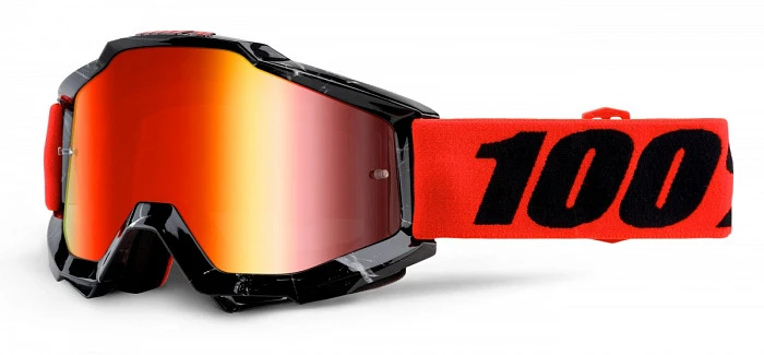 100% Accuri Inferno/Mirror Red Lens мотоочки, красно-черный, зеркальная красная линза