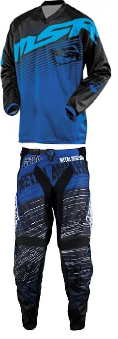 MSR Metal Mulisha Maimed/Axxis комплект, черно-сине-белый