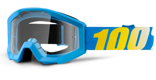 100% Strata JR Cyan Blue Clear Lens мотоочки детские