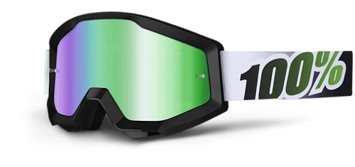 100% Strata Black Lime Mirror Green Lens мотоочки