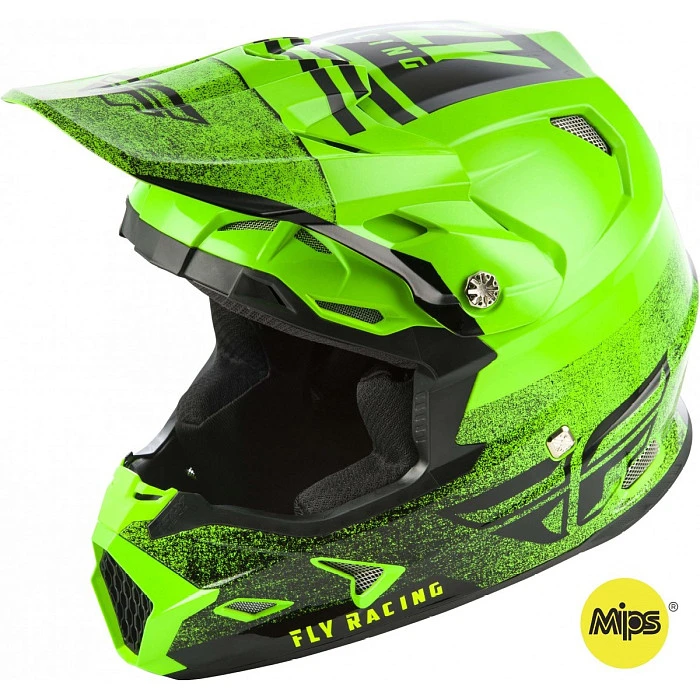 Fly Racing Toxin MIPS Embargo шлем кроссовый, зелено-черный