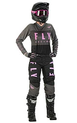 Fly Racing F-16 2022 мотоштаны женские, серо-черно-розовый